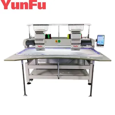 Máquina de bordado de doble cabeza Área de trabajo grande eficiencia